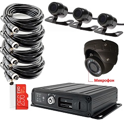 Комплект видеонаблюдения для автомобиля автошколы 4-канальный