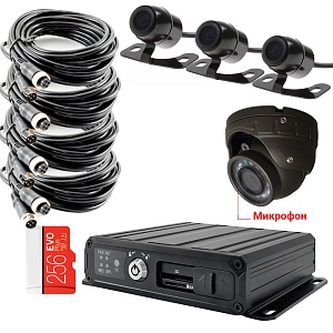 Комплект видеонаблюдения для автомобиля автошколы 4-канальный