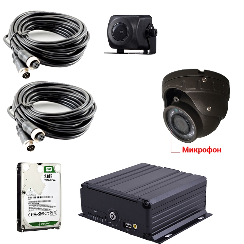 Комплект видеонаблюдения для школьного автобуса ПП РФ №969