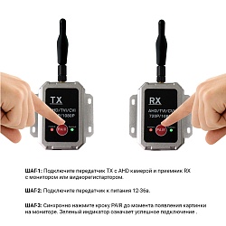 Беспроводной передатчик видео сигнала ВизорМОНИТОР 2.4G для камер 1080P/720Р AHD, TVI, CVI (Тюльпан)