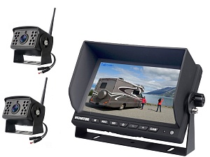 Беспроводная 2-х канальная система видеонаблюдения заднего вида 7'' с одной камерой